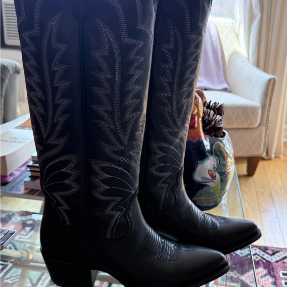UPDATED - Tecovas The Abby - Black Embroidered Women's Cowboy Boots - Picture 5 of 7